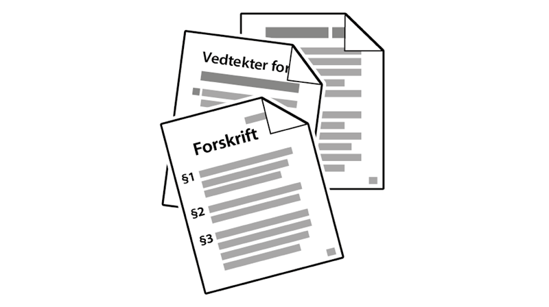 Utforming av forskrifter. Foto: Utformet av NTB Kommunikasjon. Utforming av vedtekter og forskrifter.